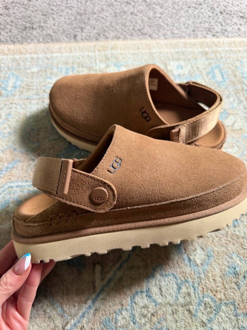 UGG Tan Suede Slingback Clogs